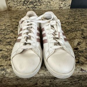 White and Rose Gold sneakers